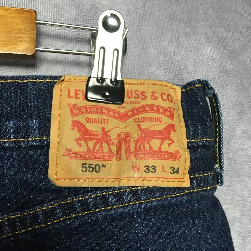 Levis Mens 550 Relaxed Fit Blue‎ Jeans size 32 to 33x34 Stretch Denim Pants